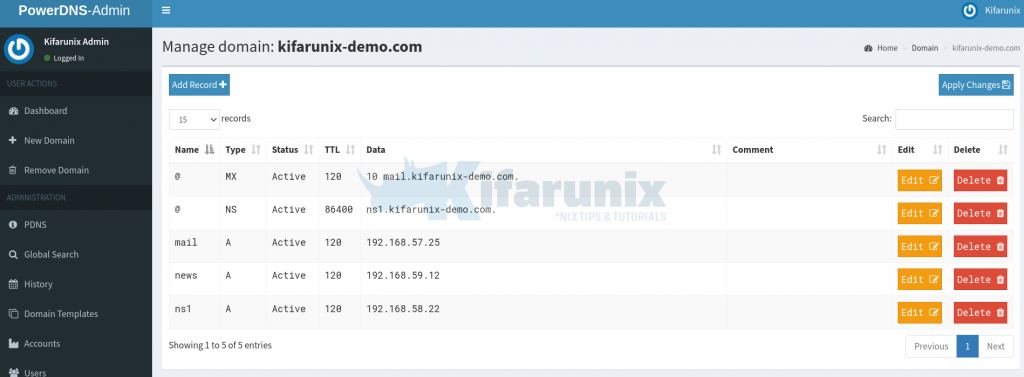图片[5]-在Debian 11/Debian 10 上轻松安装 PowerDNS Admin-下雪啦资源网