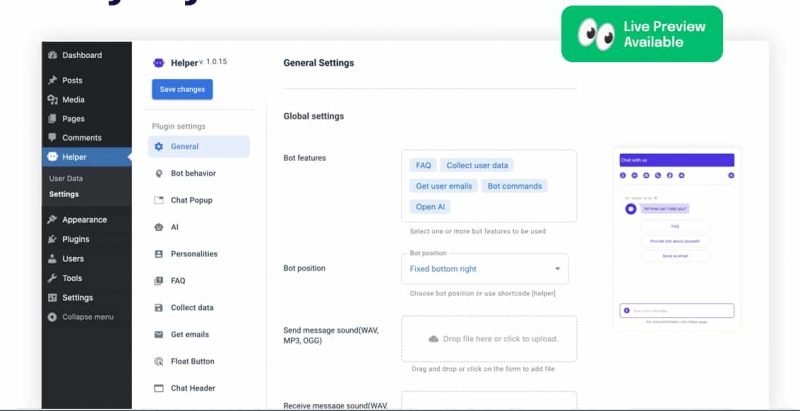 WordPress 插件 OpenAI 聊天机器人 – Helper助手破解版 1.0.18-下雪啦资源网