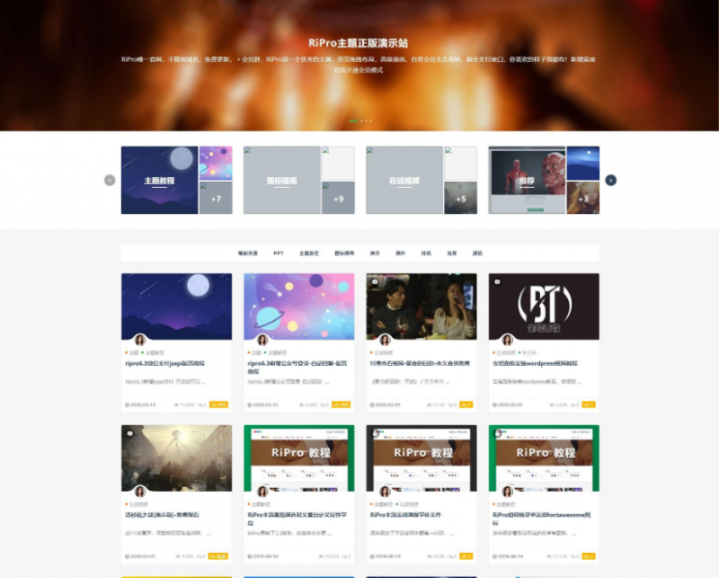 WordPress日主题(RiPro7.2)独家修复明文完整版-下雪啦资源网
