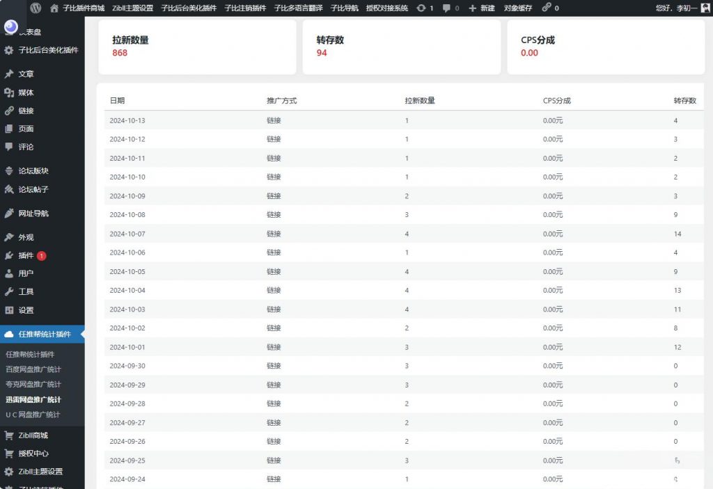 图片[3]-WordPress任推帮网盘拉新数据统计插件-下雪啦资源网
