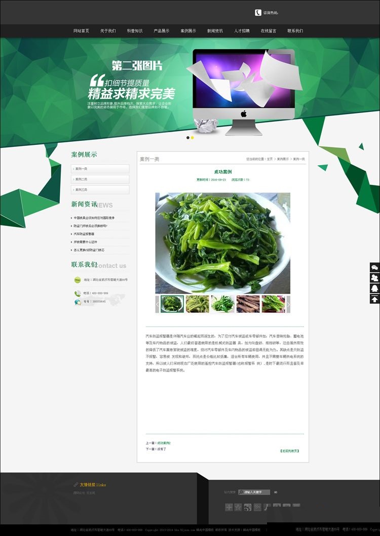 图片[2]-大气绿色企业通用网站，适合农业类、网络科技类、工作室、企业网站等，自适应手机版-下雪啦资源网