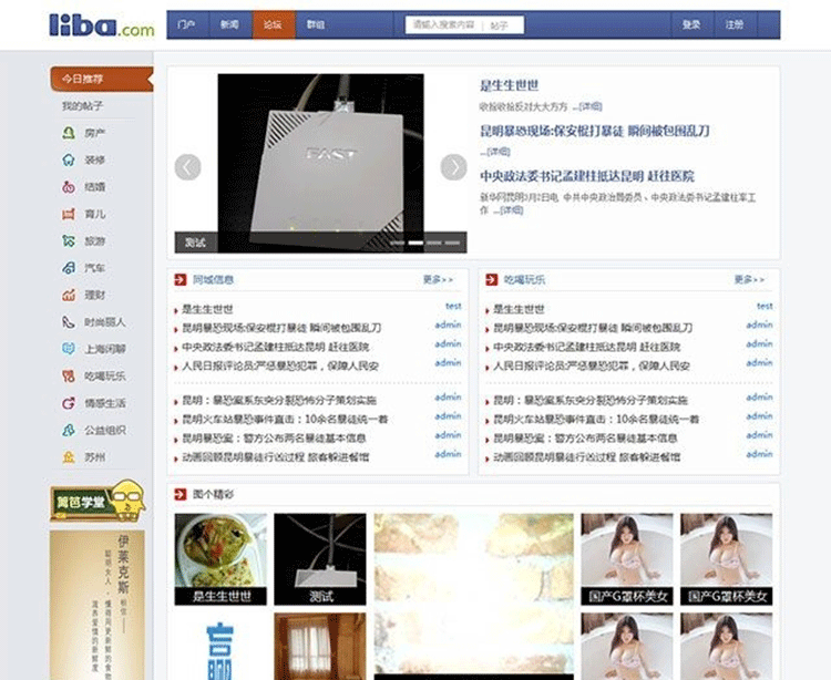 高仿篱笆网网站模板 Discuz模板-下雪啦资源网