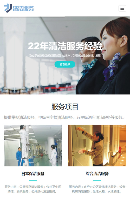 图片[3]-（自适应手机版）响应式清洁服务类网站源码 HTML5保洁家政服务类网站织梦模板-下雪啦资源网