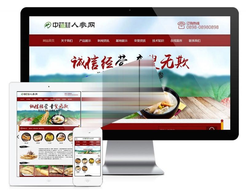 易优cms内核医疗保健中药材人参网站模板源码 PC+手机版 带后台-下雪啦资源网