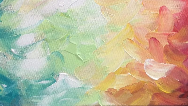 彩色油画涂鸦PPT背景图片-下雪啦资源网