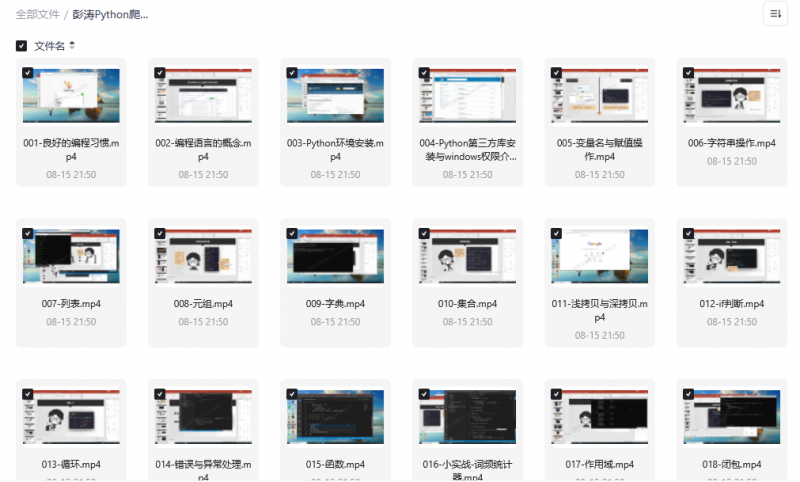 Python爬虫训练营 – 从基础到分布式架构全栈实战-下雪啦资源网