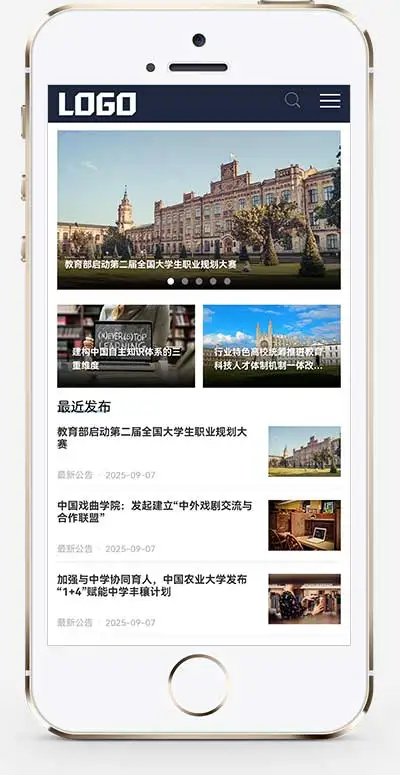 图片[2]-(自适应手机端)招生考试网站模板 新闻资讯博客网站源码-下雪啦资源网