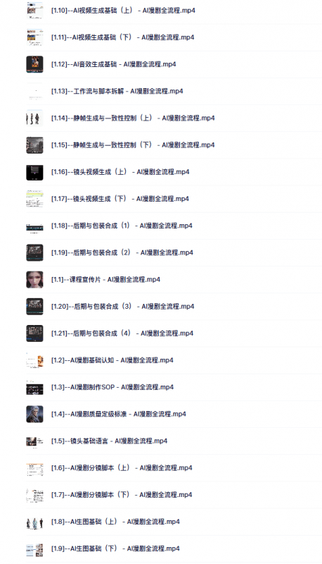 AI漫剧制作实操课，提供全流程解析，从0上手开始做-下雪啦资源网