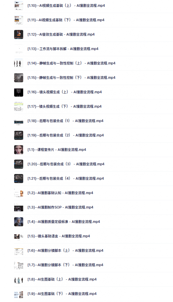 AI漫剧制作实操课,提供全流程解析,从0上手开始做-下雪啦资源网