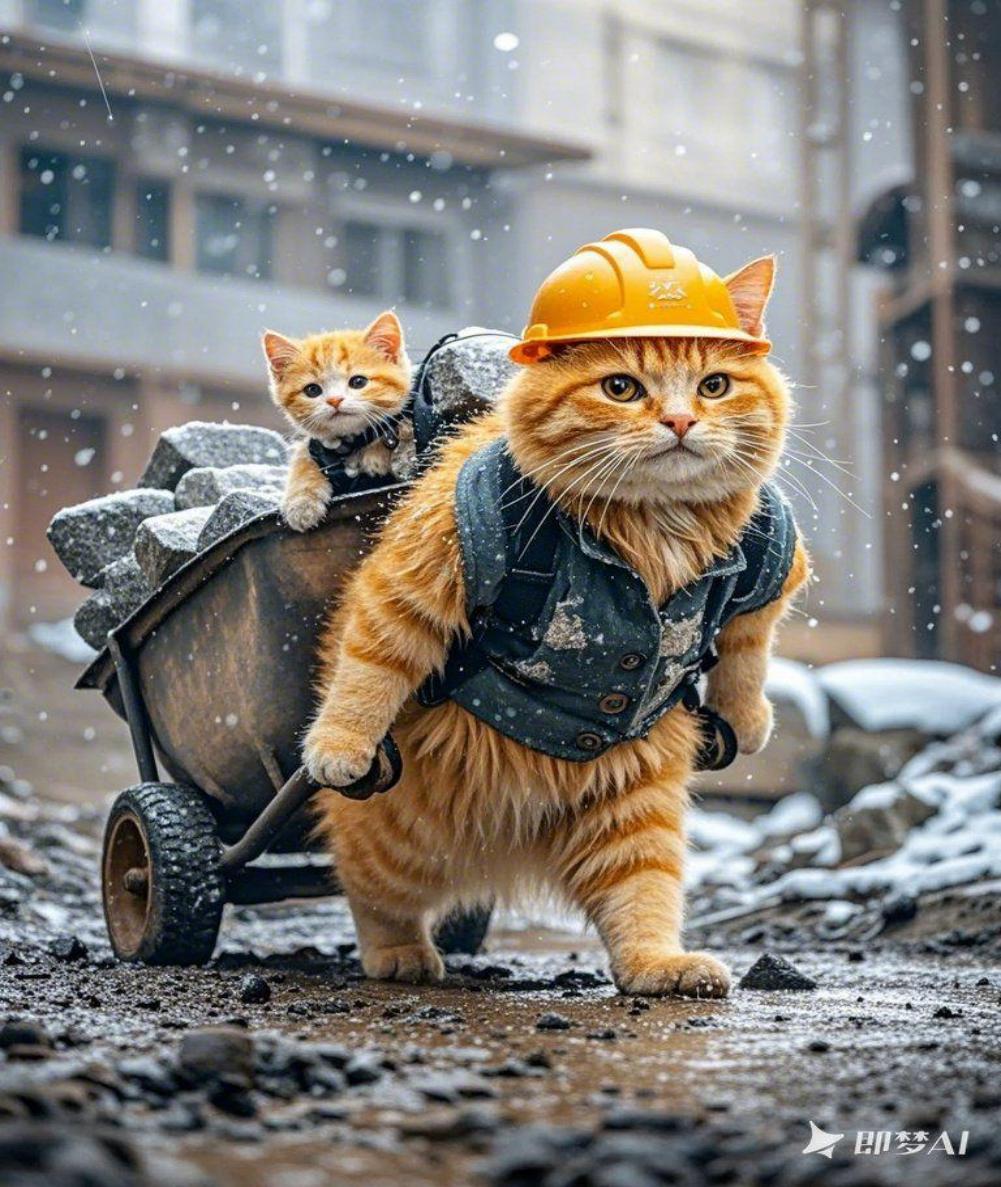 打工猫系列即梦示例图