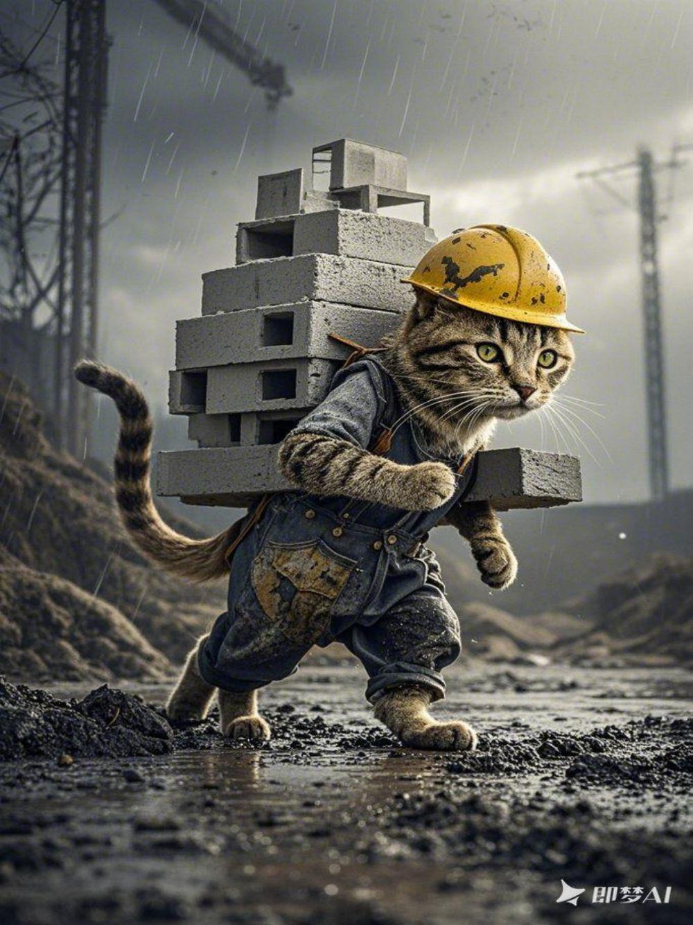 打工猫系列即梦示例图