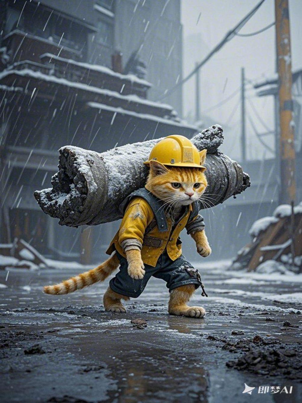 打工猫系列即梦示例图