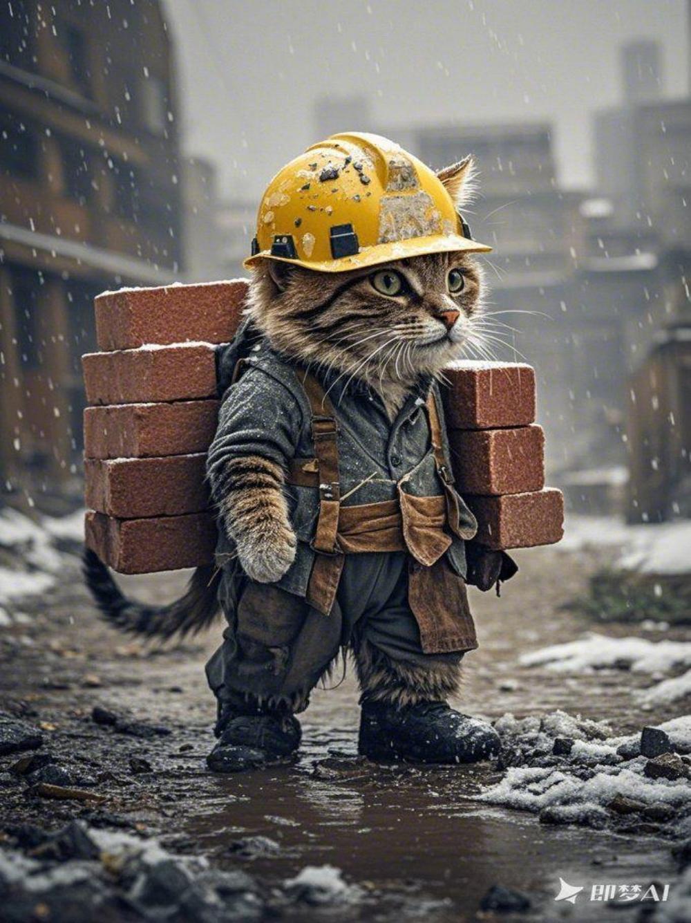 打工猫系列即梦示例图