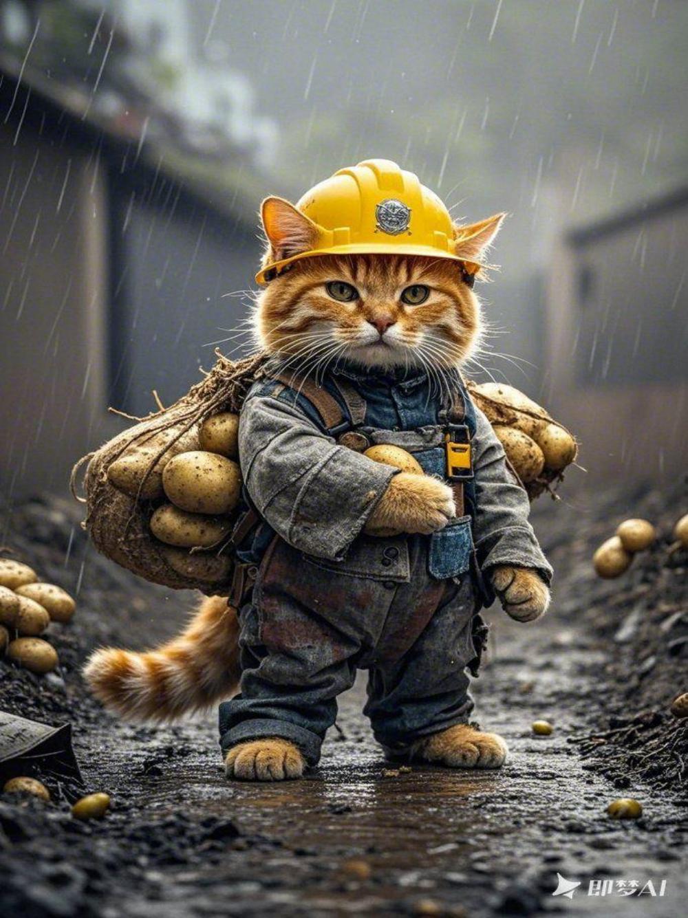 打工猫系列即梦示例图
