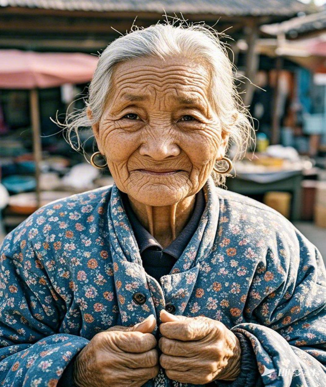 慈祥老人（对口型）即梦示例图