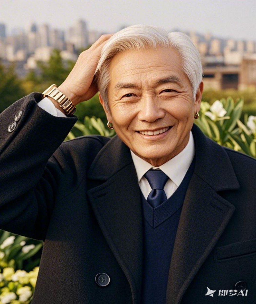 慈祥老人（对口型）即梦示例图
